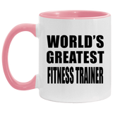 World's Greatest Fitness Trainer - 11oz Accent Mug Pink