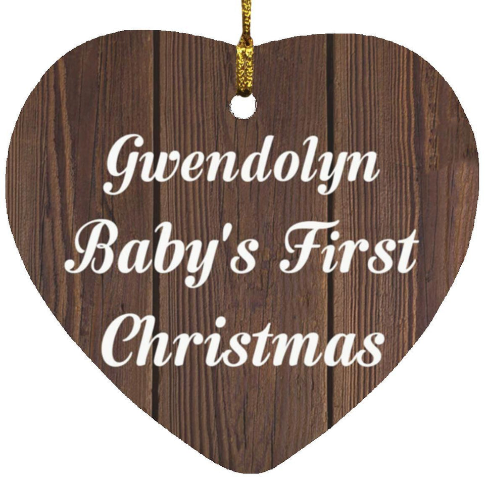 Gwendolyn Baby's First Christmas - Heart Ornament D