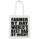 Farmer By Day World's Best Dad By Night - Tote Bag White