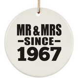 57th Anniversary Mr & Mrs Since 1967 - Circle Ornament