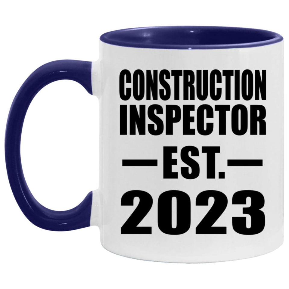 Construction Inspector Established Est. 2023 - 11oz Accent Mug Purple