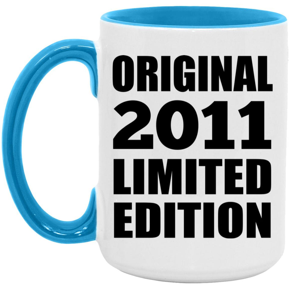 13th Birthday Original 2011 Limited Edition - 15oz Accent Mug Blue