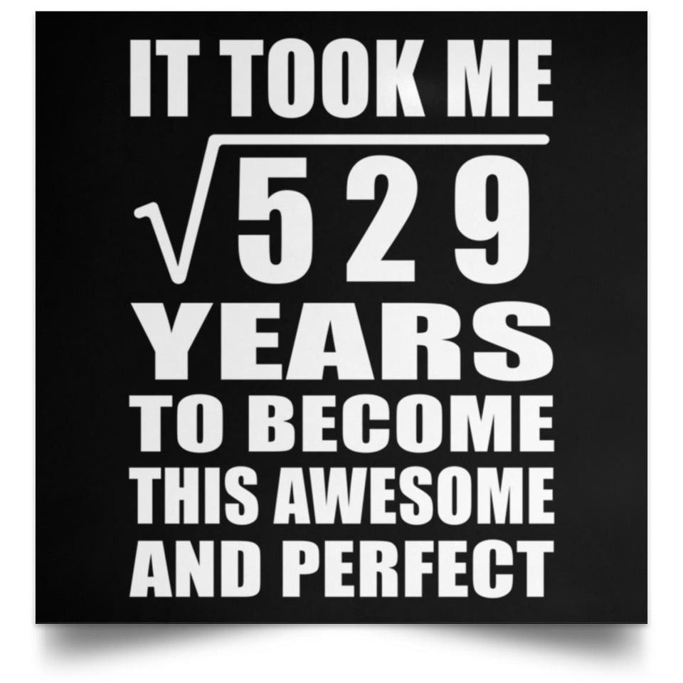 23rd Birthday Took Square Root of 529 Years To Awesome - Poster Square