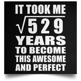 23rd Birthday Took Square Root of 529 Years To Awesome - Poster Square