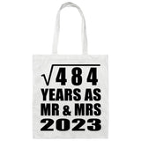 22nd Anniversary Square Root of 484 Years As Mr & Mrs 2023 - Tote Bag White