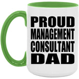 Proud Management Consultant Dad - 15oz Accent Mug Green