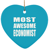 Most Awesome Economist - Heart Ornament