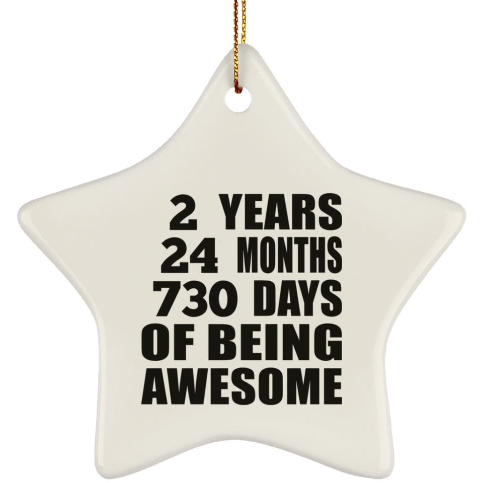2nd Birthday 2 Years 24 Months 730 Days Of Awesome - Star Ornament
