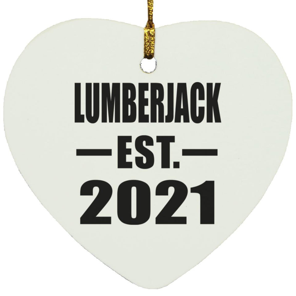 Lumberjack Established EST. 2021 - Heart Ornament