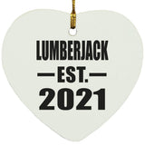 Lumberjack Established EST. 2021 - Heart Ornament