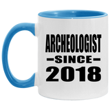 Archeologist Since 2018 - 11oz Accent Mug Blue