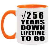 16th Anniversary Square Root of 256 Years Lifetime To Go - 11oz Accent Mug Orange