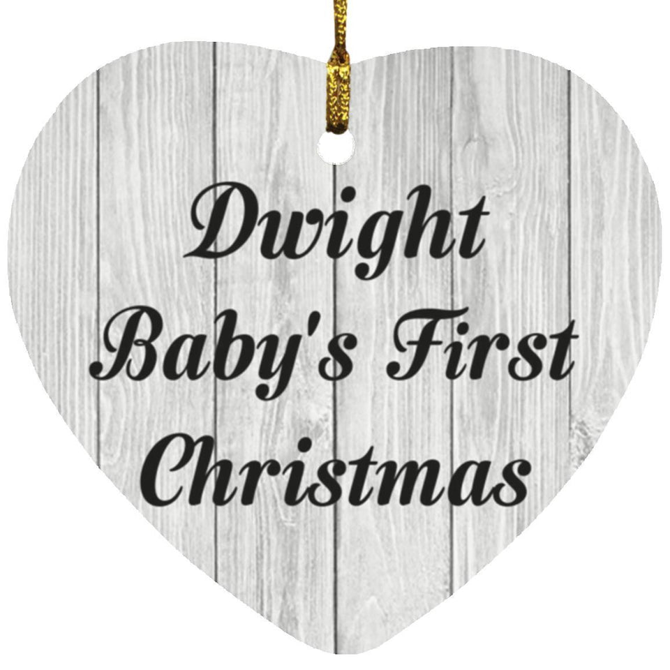 Dwight Baby's First Christmas - Heart Ornament F