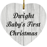 Dwight Baby's First Christmas - Heart Ornament F