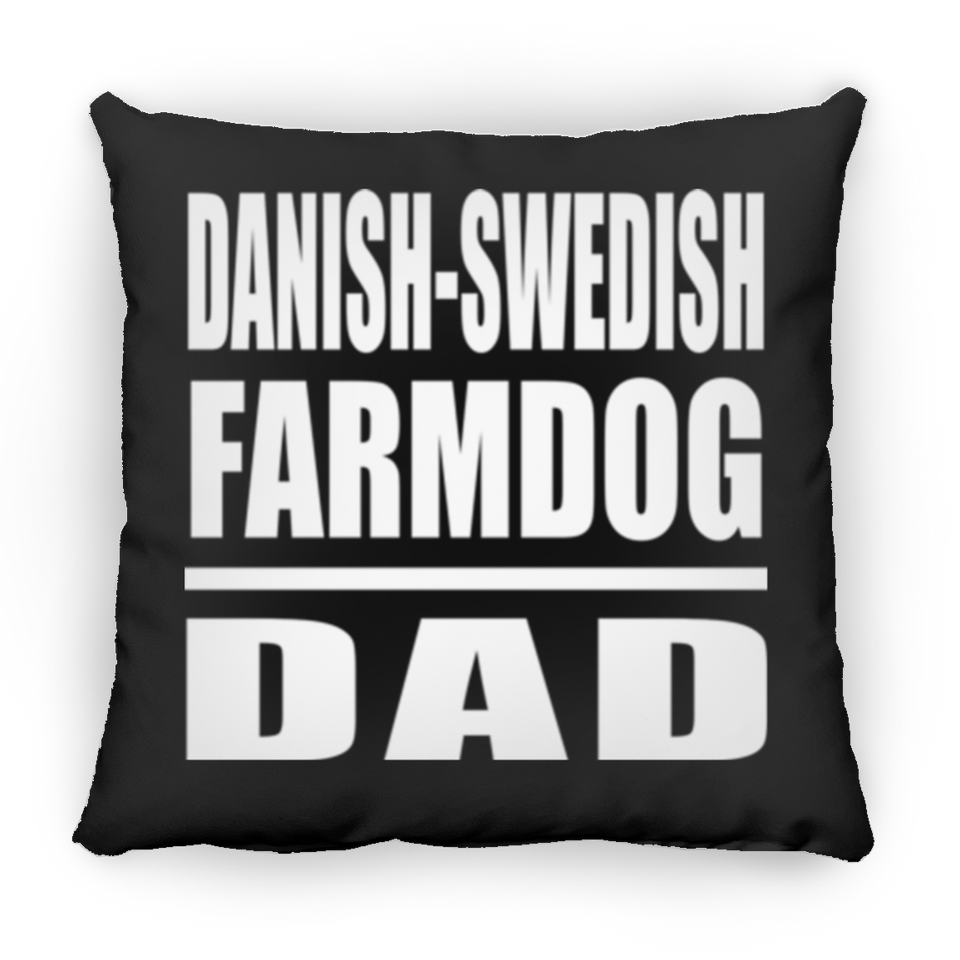 Danish-Swedish Farmdog Dad - Throw Pillow Black