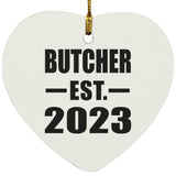 Butcher Established EST. 2023 - Heart Ornament