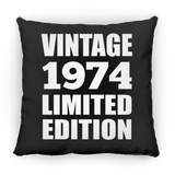 50th Birthday Vintage 1974 Limited Edition - Throw Pillow Black