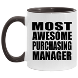 Most Awesome Purchasing Manager - 11oz Accent Mug Black