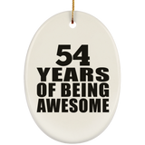 54th Birthday 54 Years Of Being Awesome - Oval Ornament