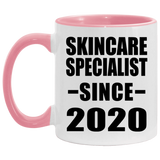 Skincare Specialist Since 2020 - 11oz Accent Mug Pink