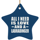 All I Need Is Love And A Labradinger - Star Ornament