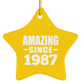 37th Birthday Amazing Since 1987 - Star Ornament