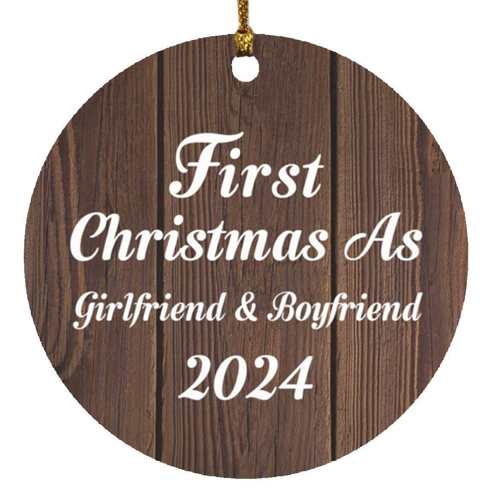 First Christmas As Girlfriend & Boyfriend 2024 - Circle Ornament D