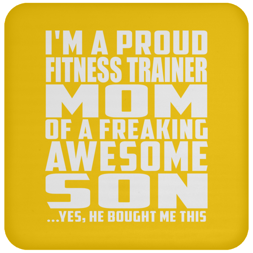 Proud Fitness Trainer Mom Of Awesome Son - Drink Coaster