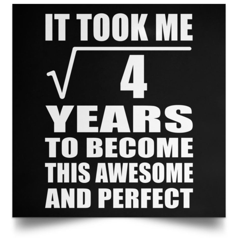 2nd Birthday Took Square Root of 4 Years To Awesome - Poster Square