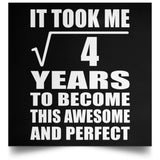 2nd Birthday Took Square Root of 4 Years To Awesome - Poster Square