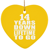 14th Anniversary 14 Years Down Lifetime To Go - Heart Ornament
