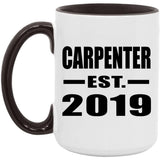 Carpenter Established EST. 2019 - 15oz Accent Mug Black
