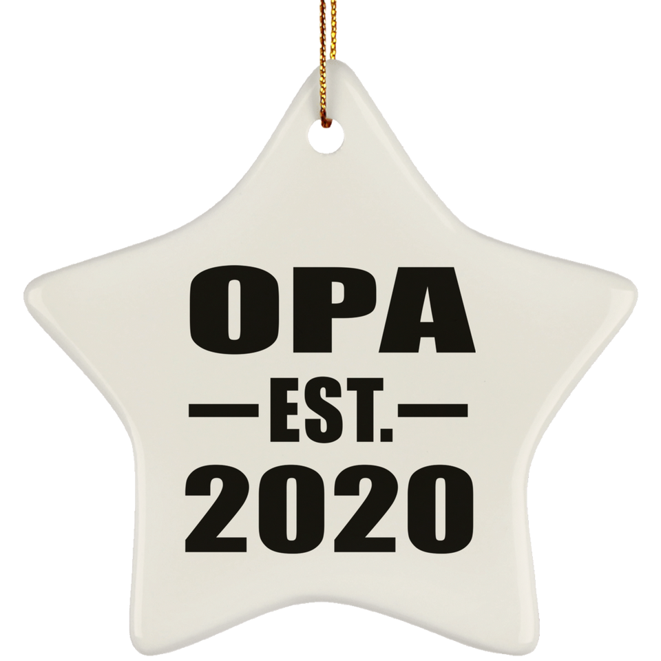 Opa Established EST. 2020 - Star Ornament