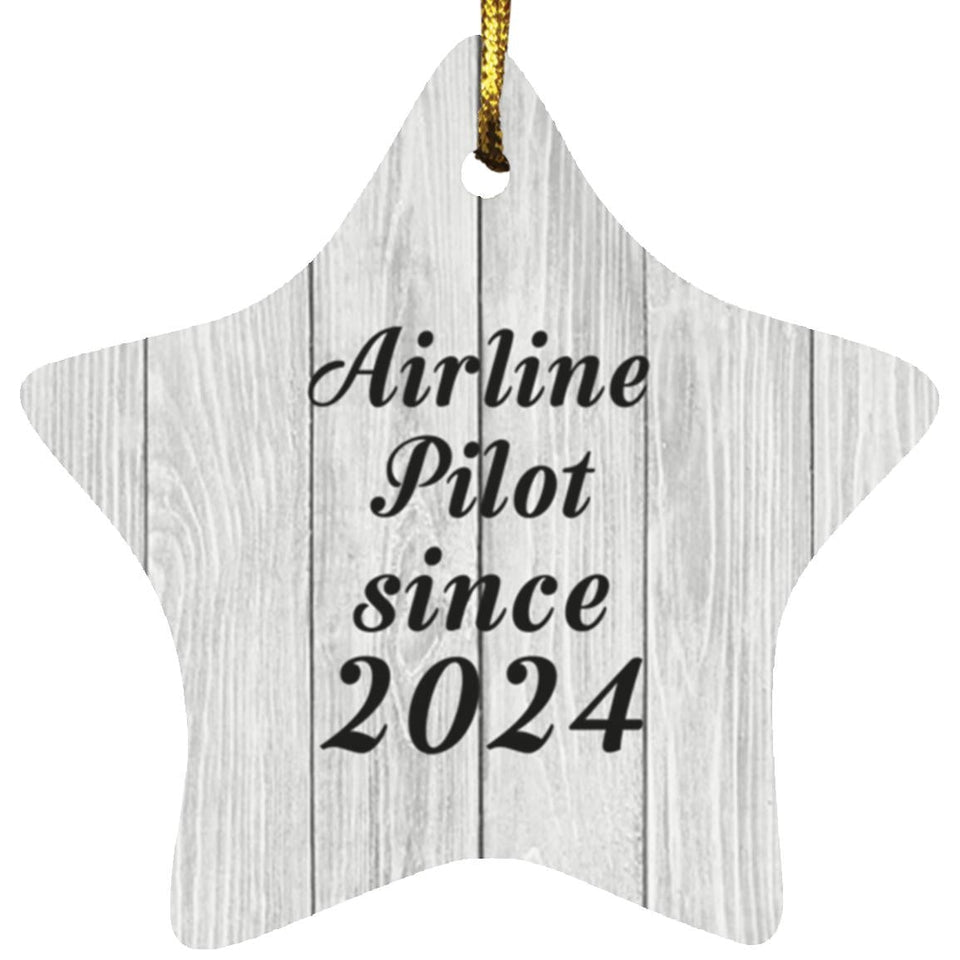 Airline Pilot Since 2024 - Star Ornament F