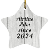 Airline Pilot Since 2024 - Star Ornament F