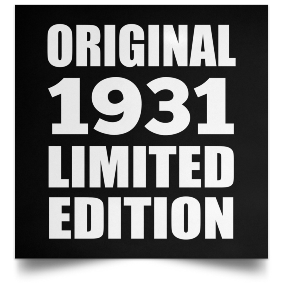 93rd Birthday Original 1931 Limited Edition - Poster Square
