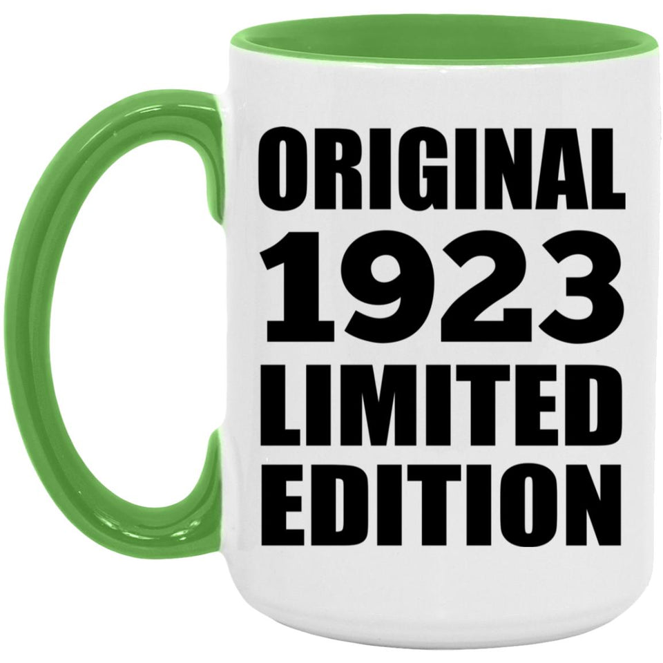 101st Birthday Original 1923 Limited Edition - 15oz Accent Mug Green