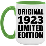 101st Birthday Original 1923 Limited Edition - 15oz Accent Mug Green