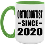 Orthodontist Since 2020 - 15oz Accent Mug Green