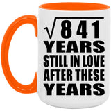 29th Anniversary Square Root of 841 Years Still In Love - 15oz Accent Mug Orange