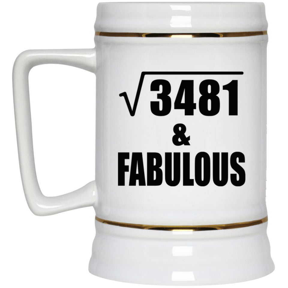 59th Birthday Square Root of 3481 & Fabulous - Beer Stein