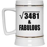 59th Birthday Square Root of 3481 & Fabulous - Beer Stein