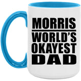 Morris World's Okayest Dad - 15oz Accent Mug Blue