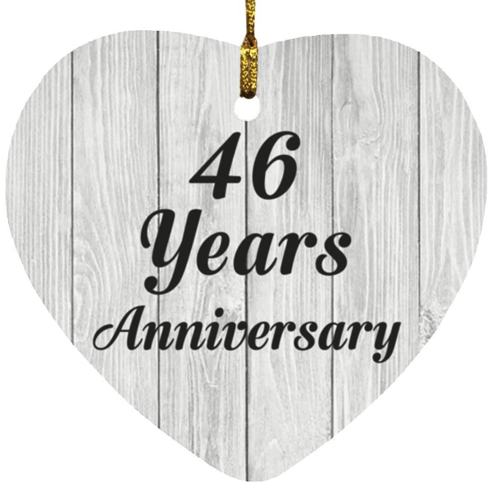 46th Anniversary 46 Years Anniversary - Heart Ornament F