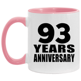 93rd Anniversary 93 Years - 11oz Accent Mug Pink