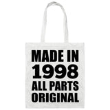 26th Birthday Made in 1998 All Parts Original - Tote Bag White