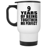 9th Anniversary 9 Years Of Being Mr Perfect - White Travel Mug