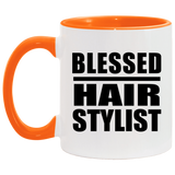 Blessed Hair Stylist - 11oz Accent Mug Orange