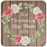 First Christmas As Step Mum 2024 - Drink Coaster B