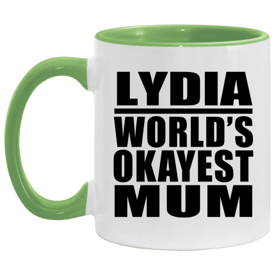 Lydia World's Okayest Mum - 11oz Accent Mug Green